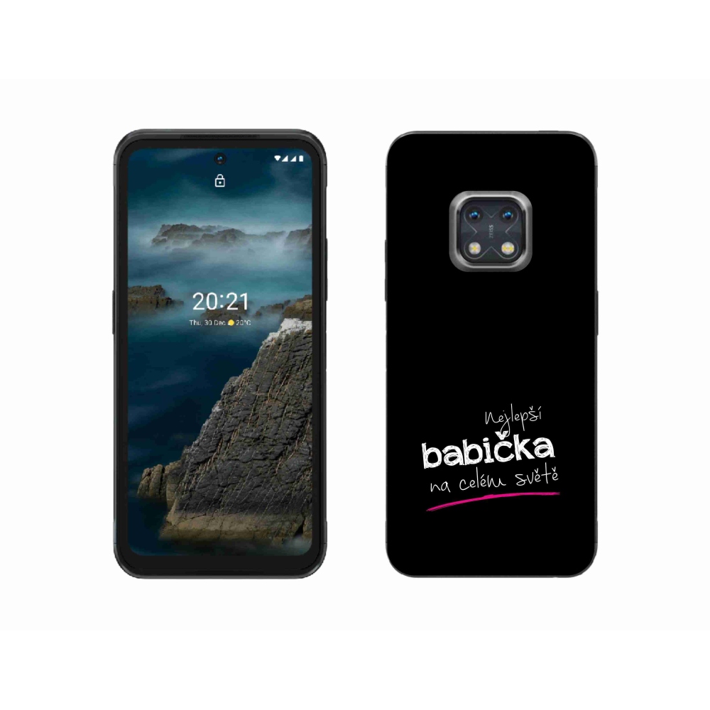 Zselés borítás mmCase a Nokia XR20 készülékhez - a legjobb nagymama 4 fekete háttérrel