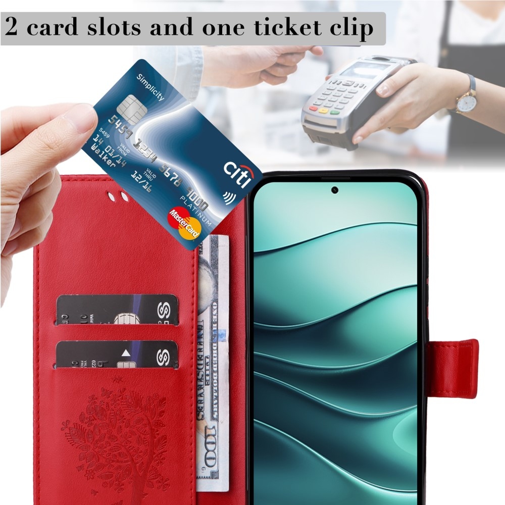 Fák könyve tok Xiaomi Redmi Note 14 5G - piros