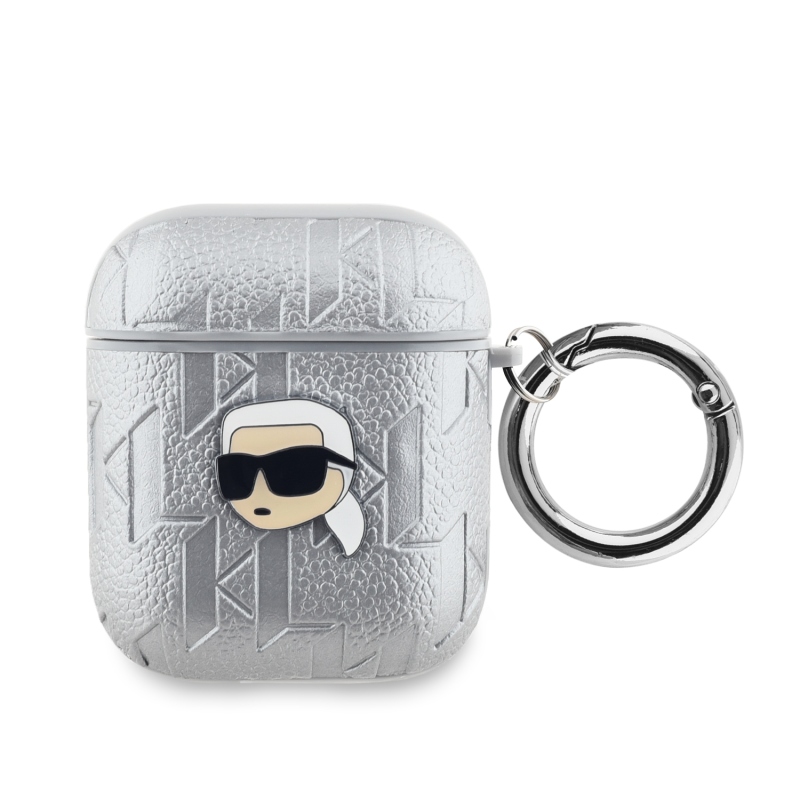 Karl Lagerfeld PU dombornyomott Karl Head tok az AirPods 1/2 ezüsthöz