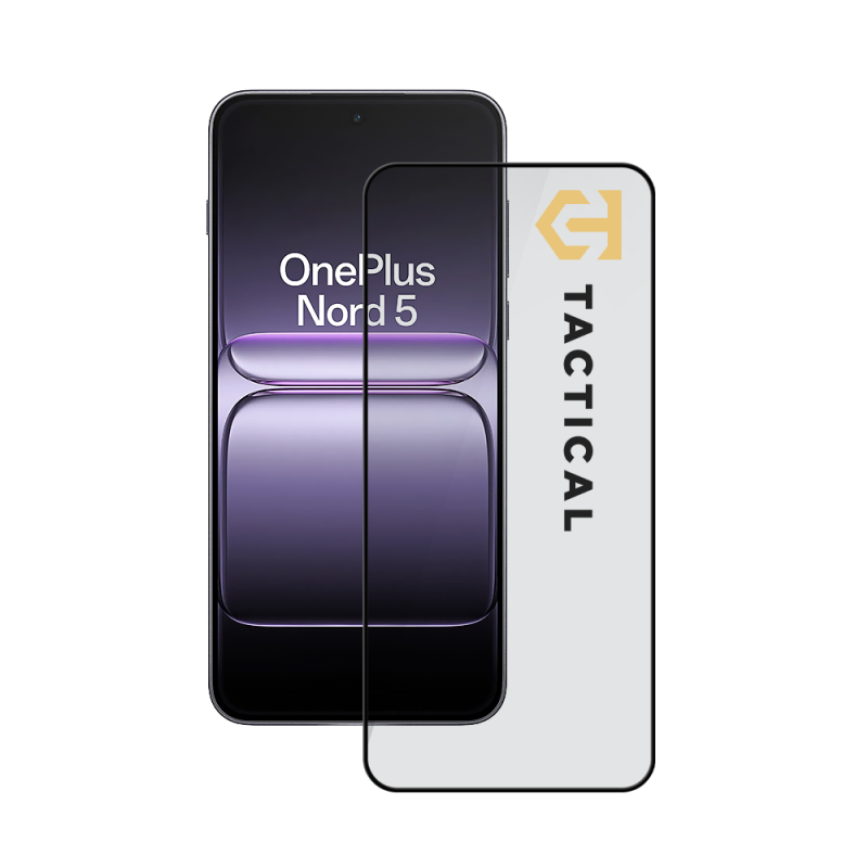 Taktikai üvegpajzs 5D üveg a OnePlus Nord 5 Fekete számára