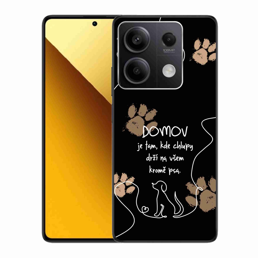 Gél borítás mmCase a Xiaomi Redmi Note 13 5G számára - kutya motívum fekete háttérrel