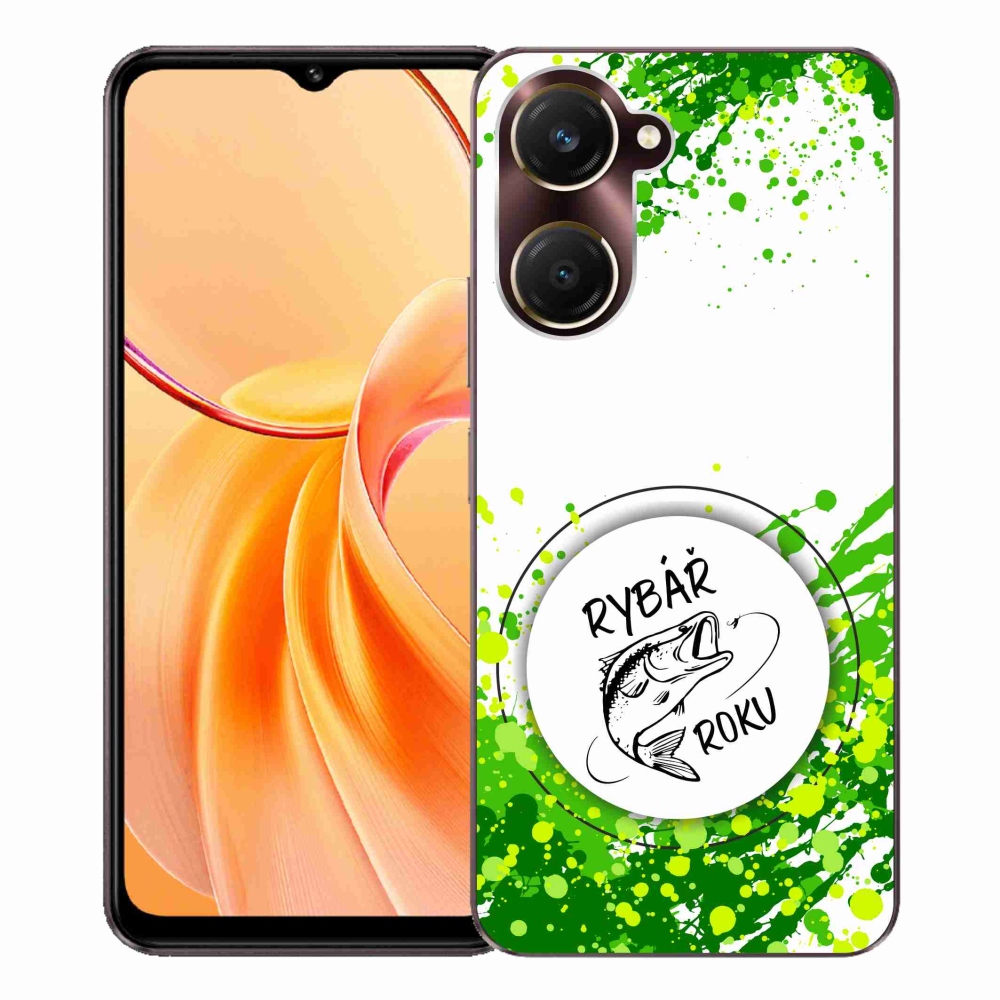 Gél borító mmCase a Vivo Y28s 5G-n - az év horgásza fehér háttérrel