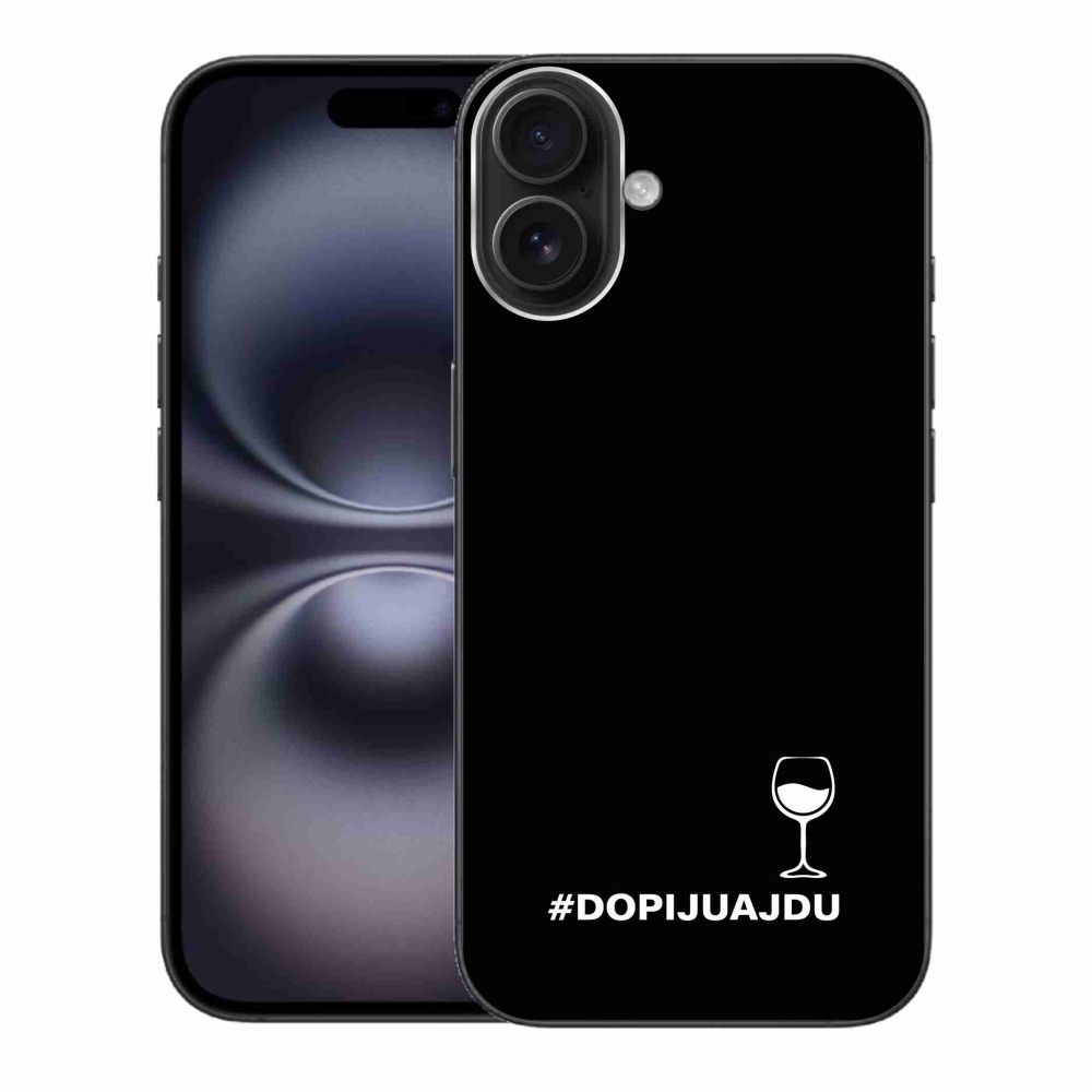 Gél borítás mmCase iPhone 16 Plus készülékhez - bor motívum fekete háttér