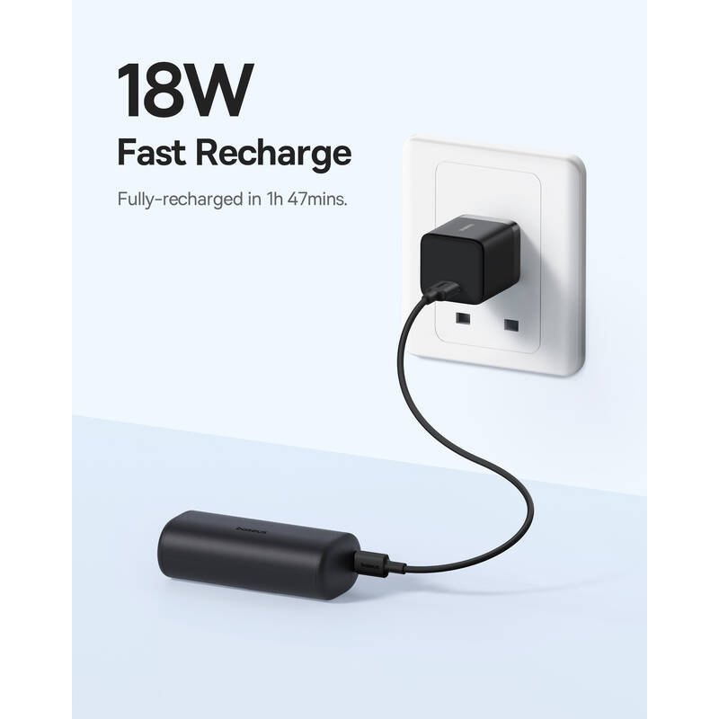 Baseus Compact (IP Edition) 20W gyors töltés USB-C Powerbank 5000mAh Fekete klaszter Fekete