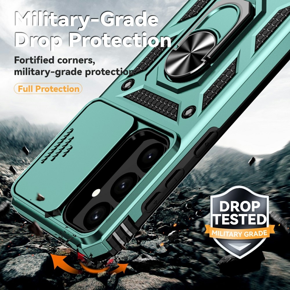 Gyűrűálló borítás Samsung Galaxy S25 készülékhez - zöld