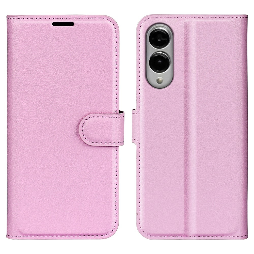 Litchi könyv tok Samsung Galaxy S25 Edge készülékhez - rózsaszín