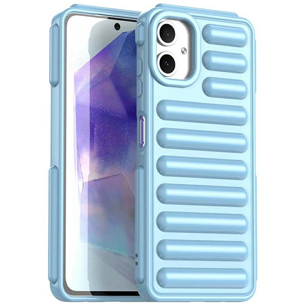 Csíkos tartós borító Samsung Galaxy A06 4G készülékhez - kék