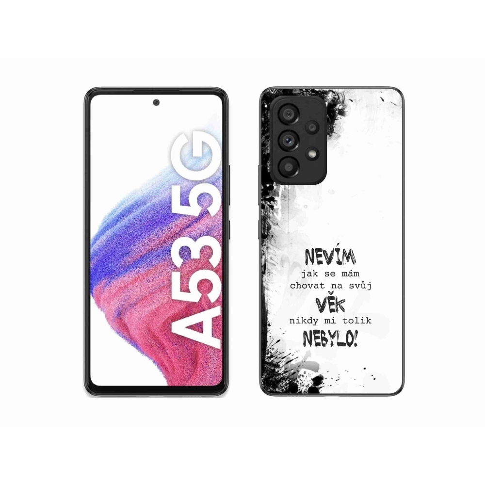 Gél borító mmCase Samsung Galaxy A53 5G - vicces szöveg 14 fehér háttér