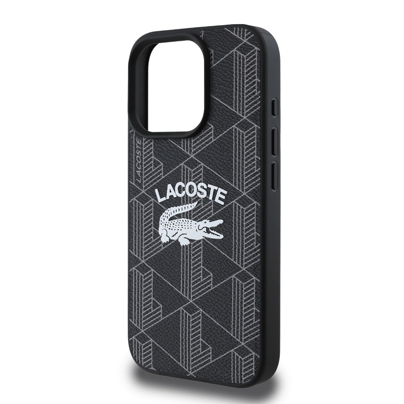 Lacoste Blend Monogram MagSafe hátlap iPhone 16 Pro-hoz Fekete