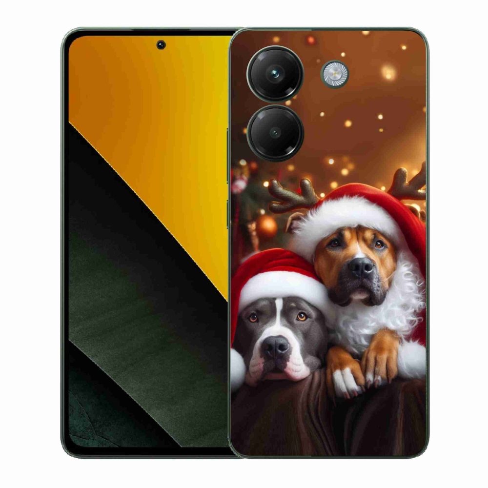 Gél borító mmCase a Xiaomi Poco M7 Pro 5G-hez - Karácsonyi kutyák