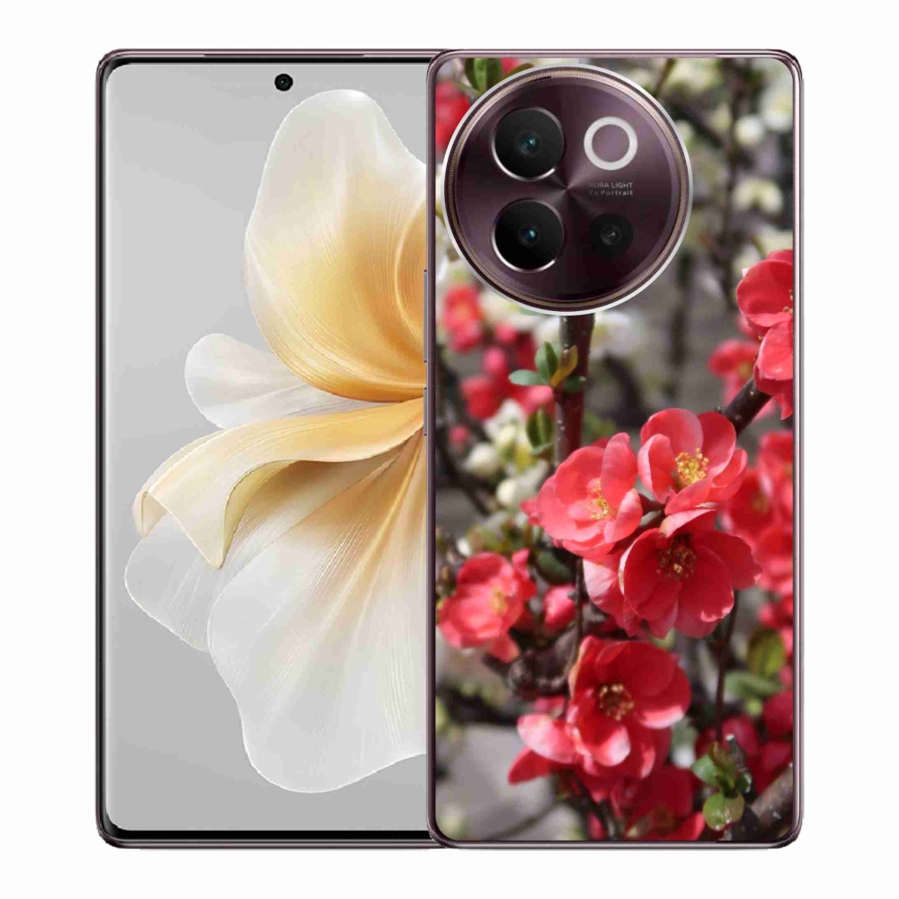 Gél borító mmCase a Vivo V40 Lite 5G-n - piros virágok