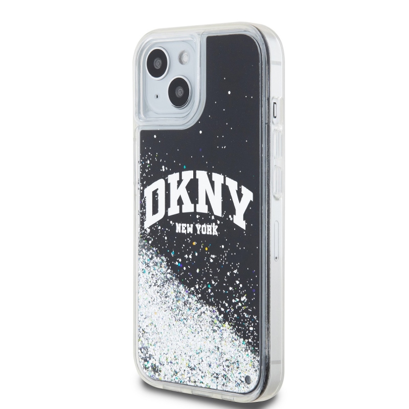 DKNY Liquid Glitter Arch Logo hátlapi borító iPhone 11 készülékhez Fekete
