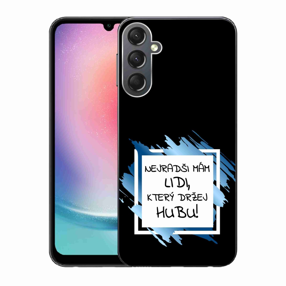 Gél borító mmCase Samsung Galaxy A24 készülékhez - vicces szöveg 7 fehér és fekete háttérrel