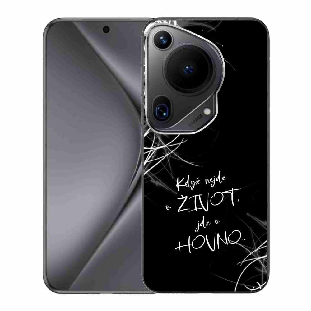 Gél borító mmCase a Huawei Pura 70 Ultra készülékhez - vicces szöveg 16 fekete háttér