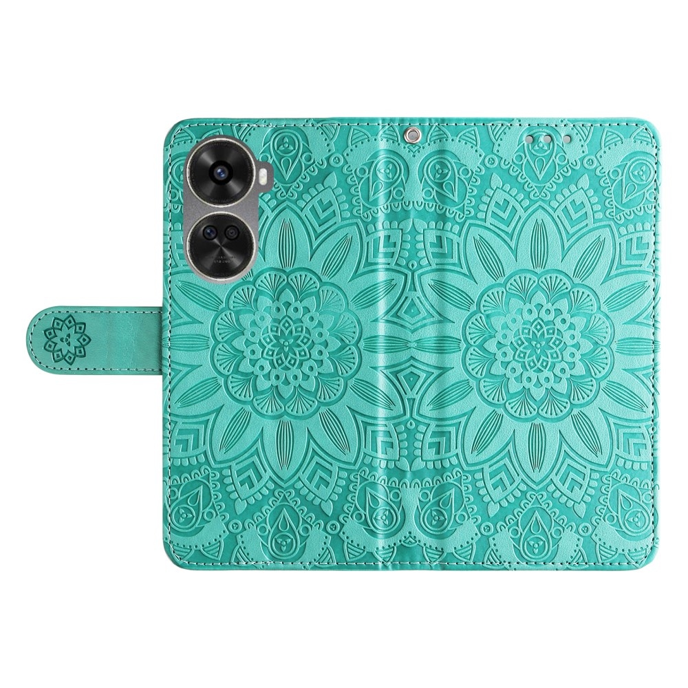 Napraforgó könyvtáska Huawei Nova 12 SE-hez - teáskék színben