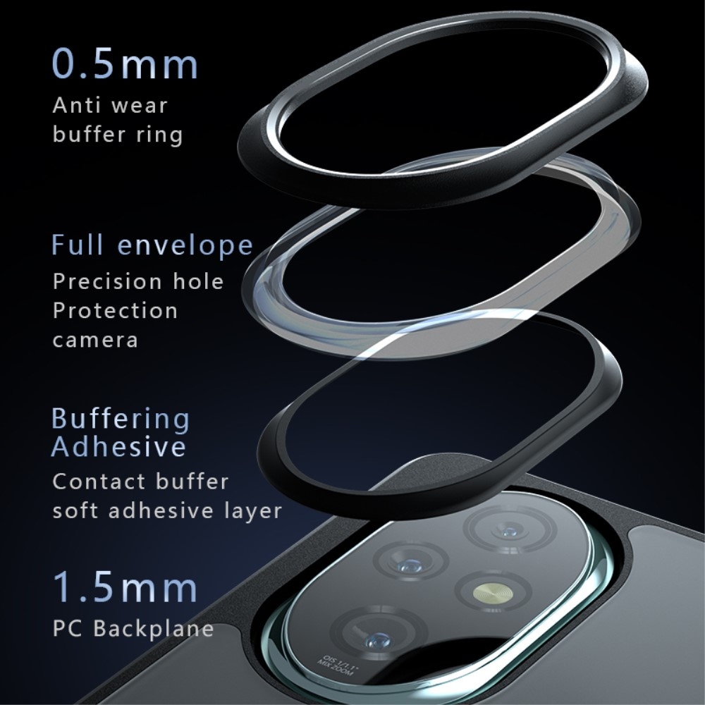 Gél tok fix hátlappal a Honor 200 Pro 5G készülékhez - fekete