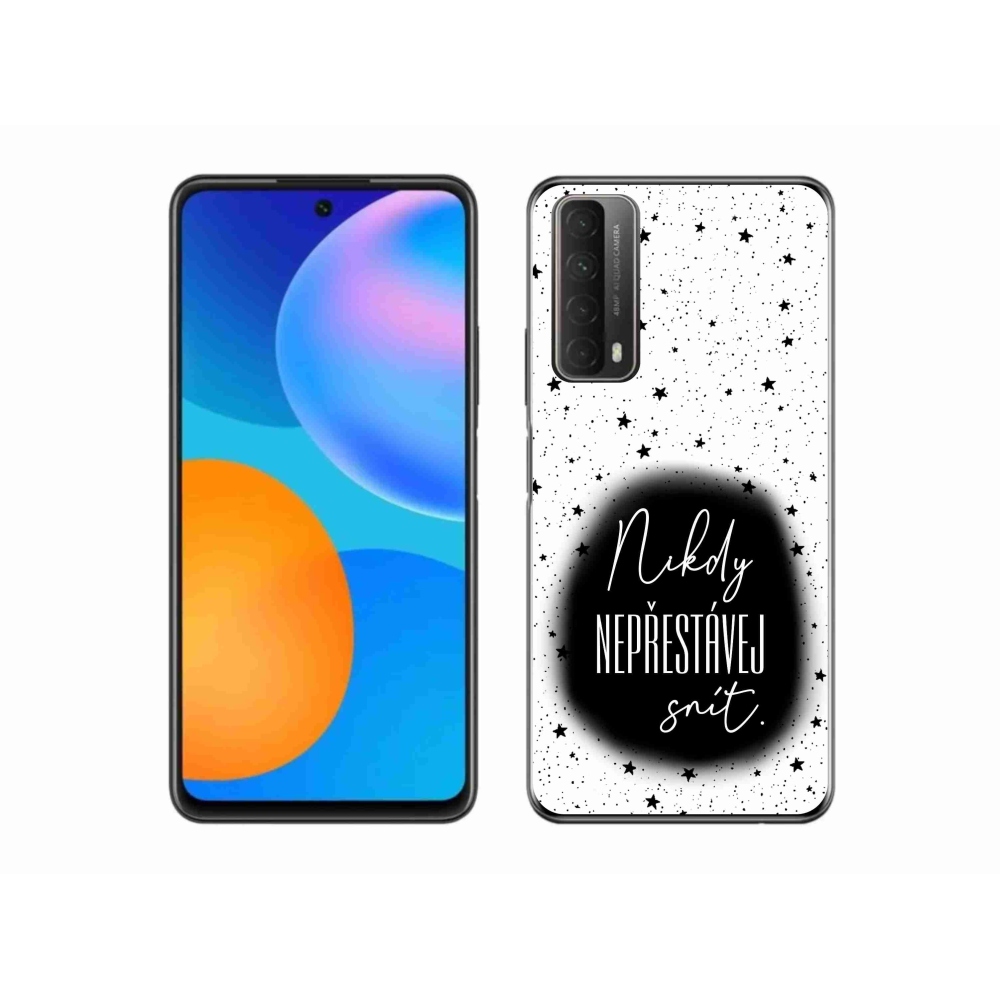 Gél borító mmCase a Huawei P Smart (2021) - idézet 1 fekete-fehér háttérrel