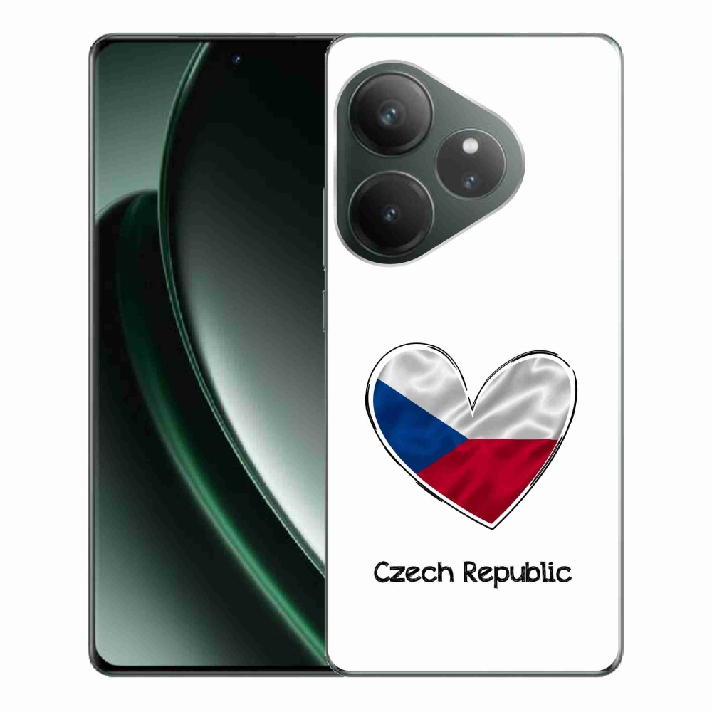 Gél borítás mmCase a Realme GT 6 5G/GT 6T 5G számára - szív zászló fehér háttérrel