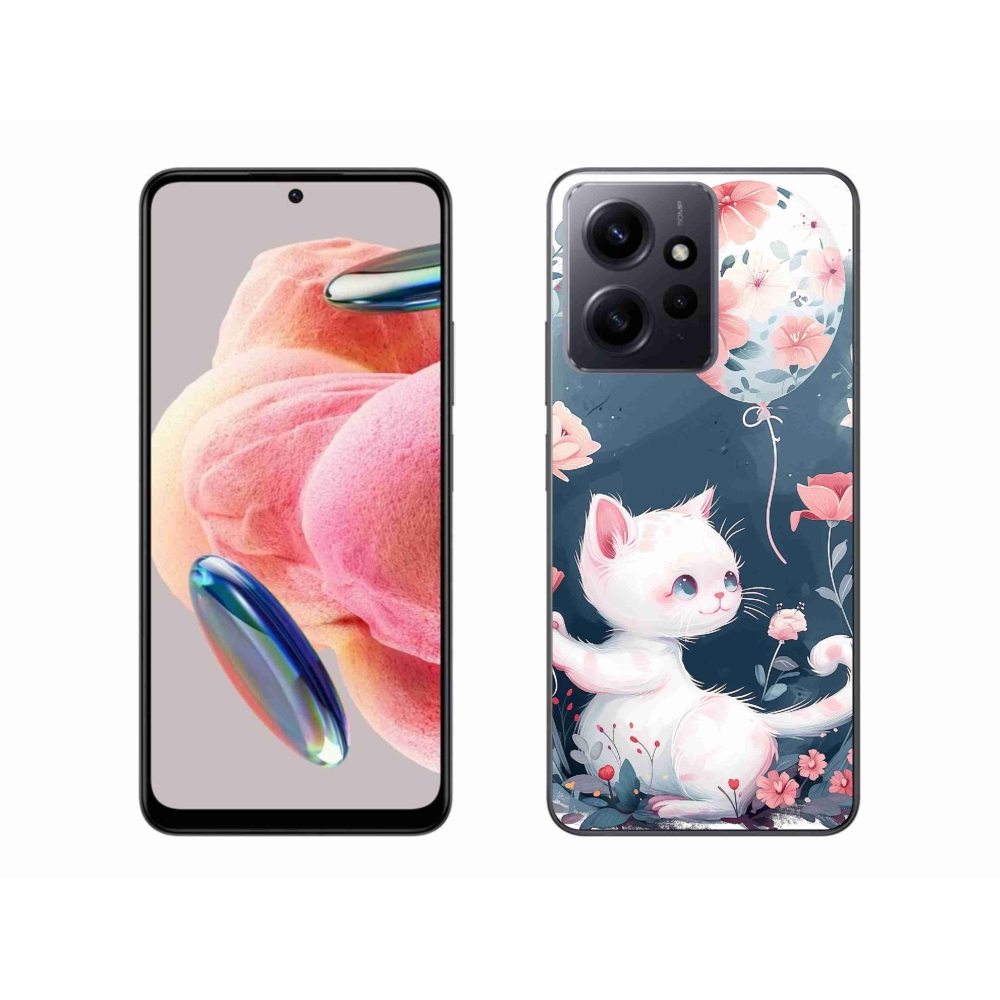 Gél borítás mmCase a Xiaomi Redmi Note 12 4G-hez - cica lufival