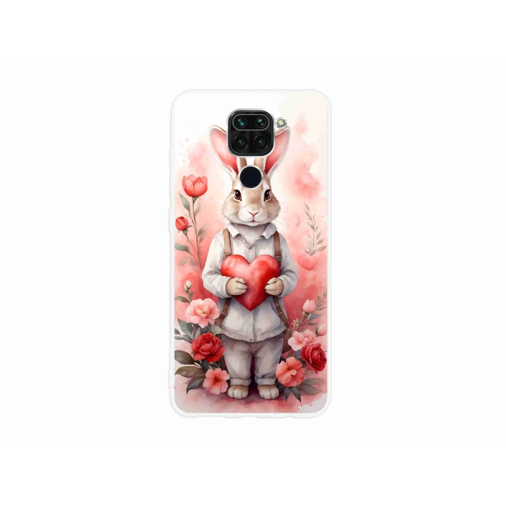 Gél borítás mmCase a Xiaomi Redmi Note 9-hez - nyúl szívvel