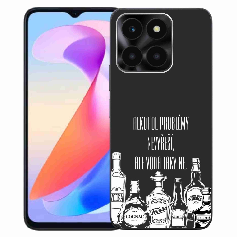 Gél borító mmCase a Honor X6a számára - vicces szöveg fekete háttérrel