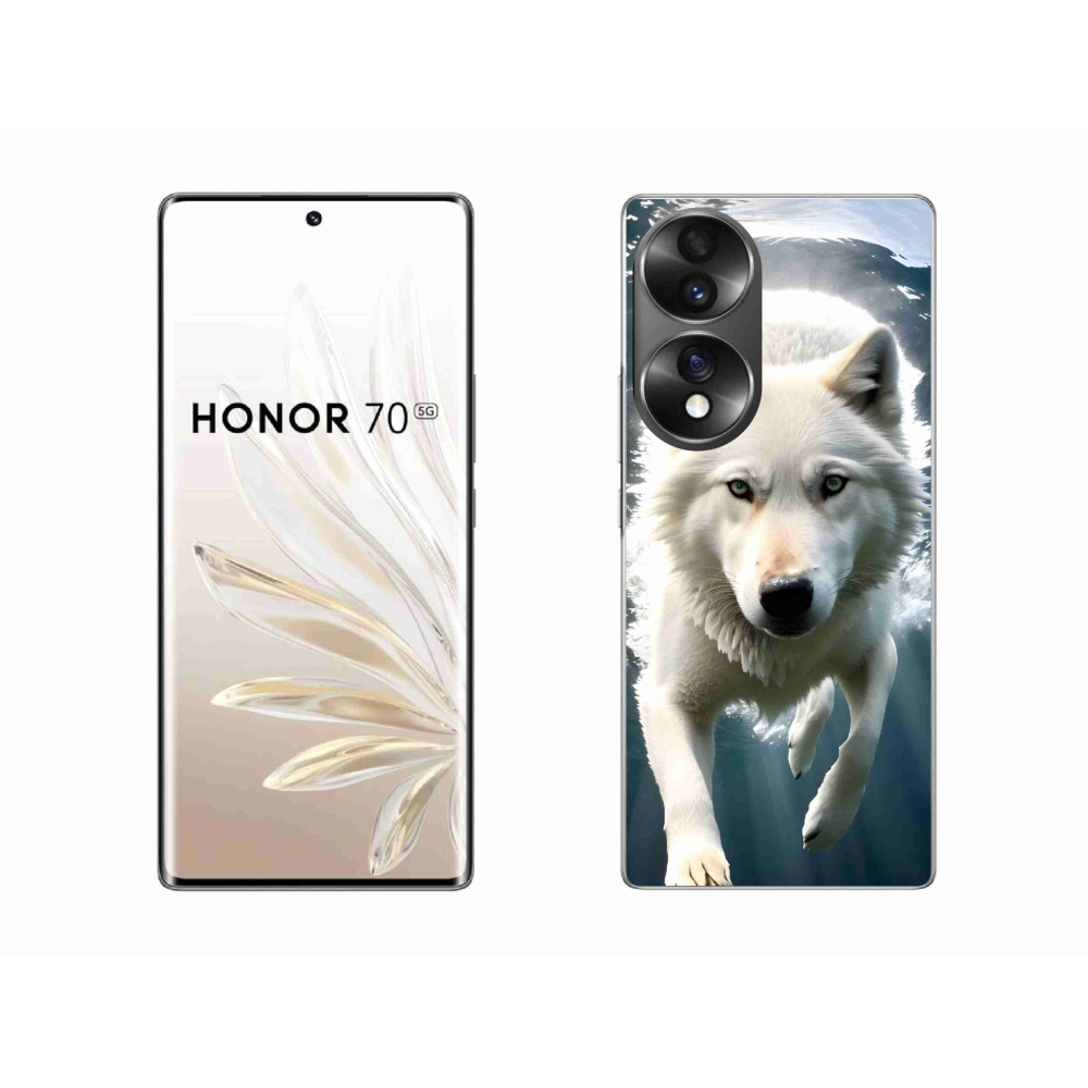 Zselés borítás mmCase a Honor 70-hez - fehér farkas