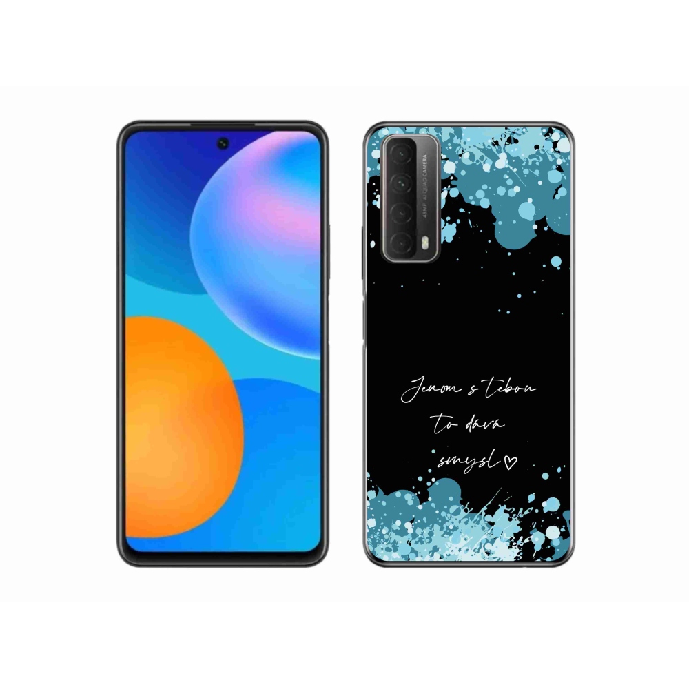 Gél borító mmCase a Huawei P Smart (2021) - szöveg szerelemben fekete háttérrel