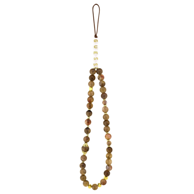 Guess PU 4G fém logós fém pánt hátlap iPhone 15 Pro Max barna színű borítóhoz