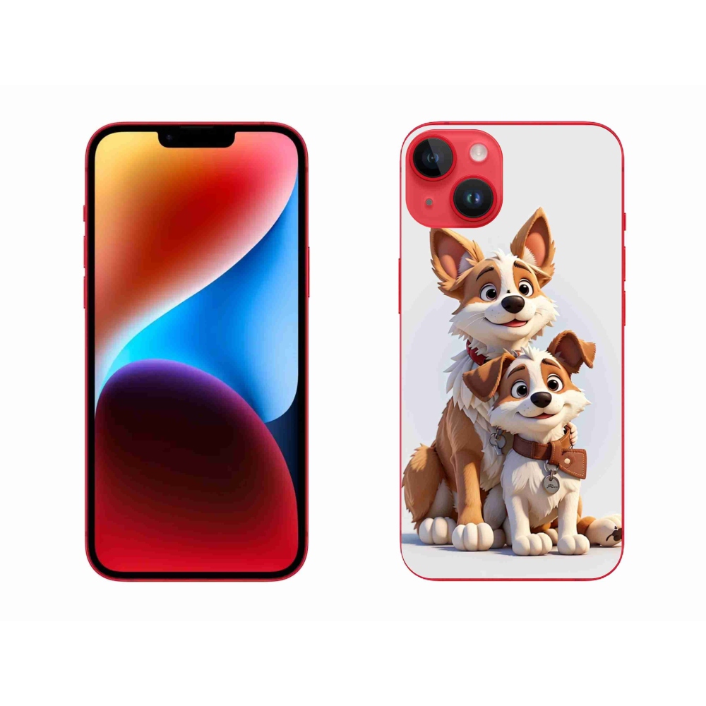 Zselés borítás mmCase iPhone 14 Plus készülékhez - kutyák rajzolása