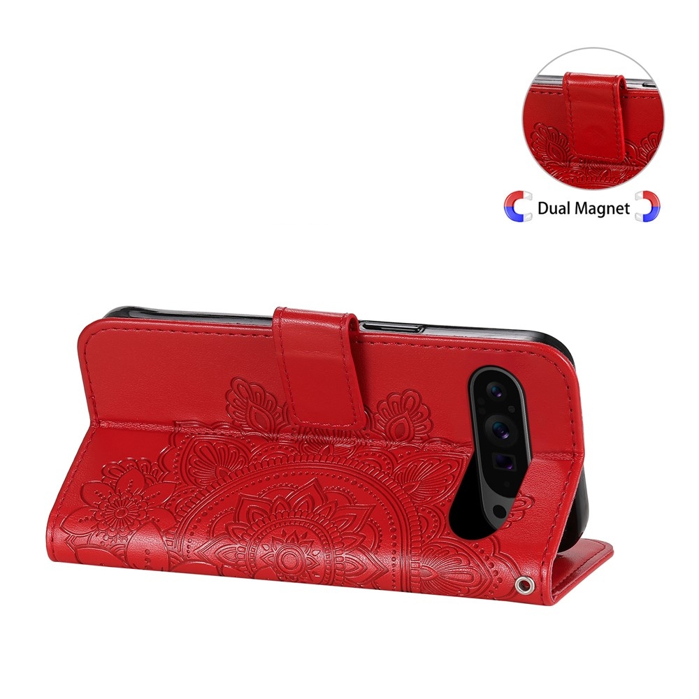 Mandala könyv tok a Google Pixel 10 Pro XL/Pixel 9 Pro XL készülékhez - piros színű