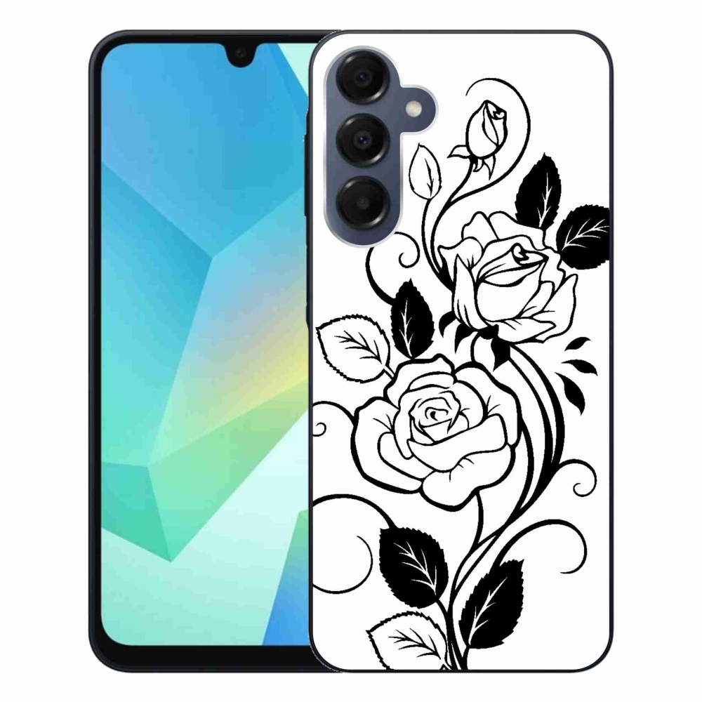 Zselés borítás mmCase Samsung Galaxy A16 4G/5G készülékhez - fekete és fehér rózsa