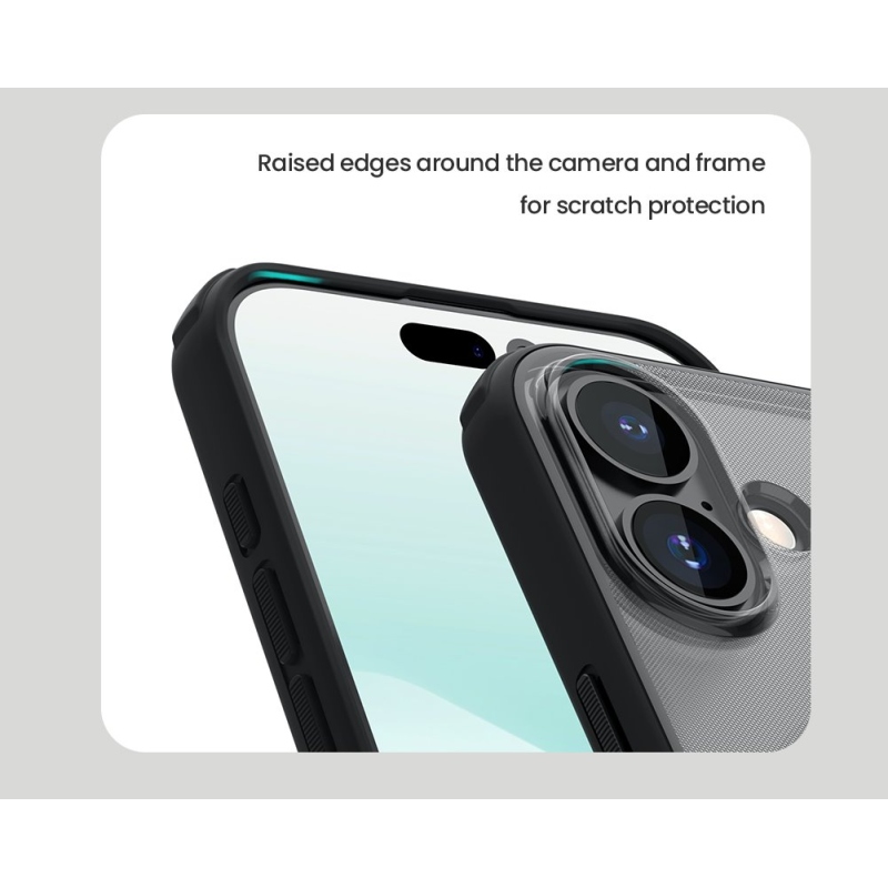 Nillkin Super Frosted PRO hátlap az Apple iPhone 17 készülékhez Átlátszó fekete