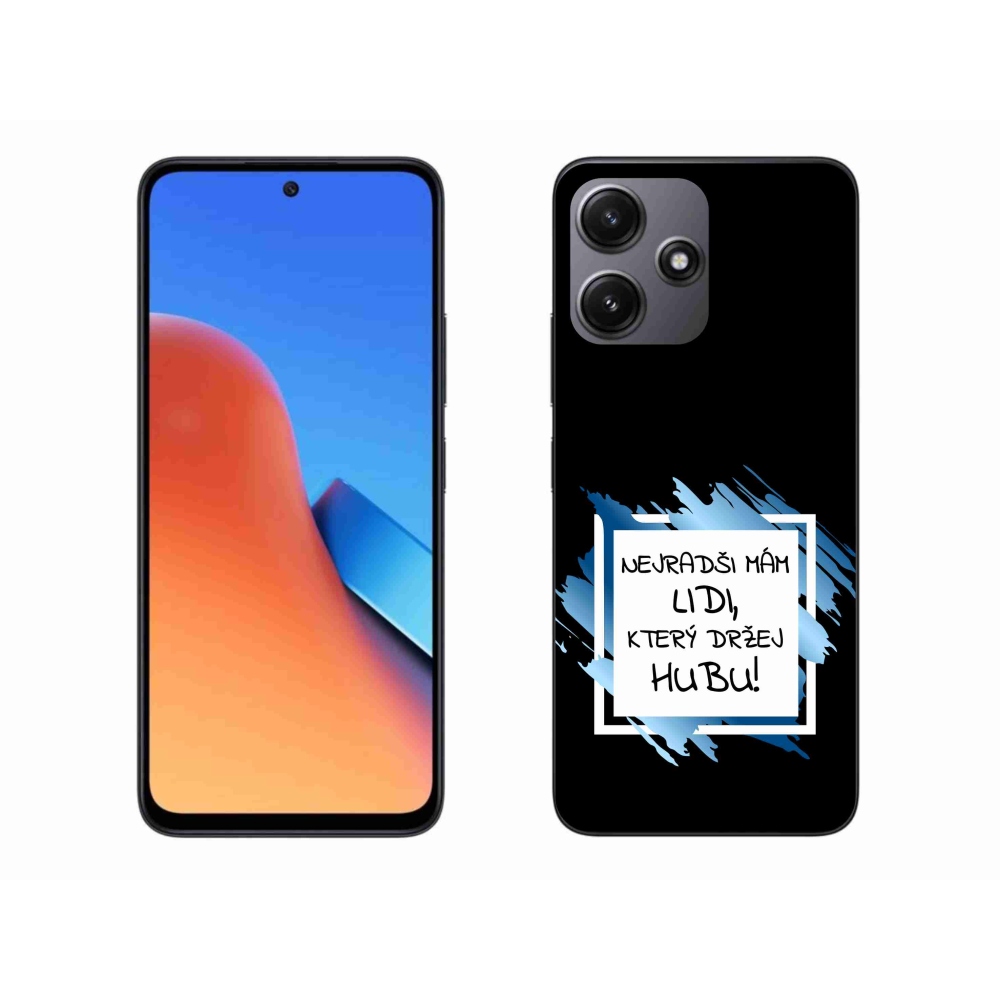 Gél borító mmCase a Xiaomi Redmi 12 5G-hez - vicces szöveg 7 fehér és fekete háttérrel