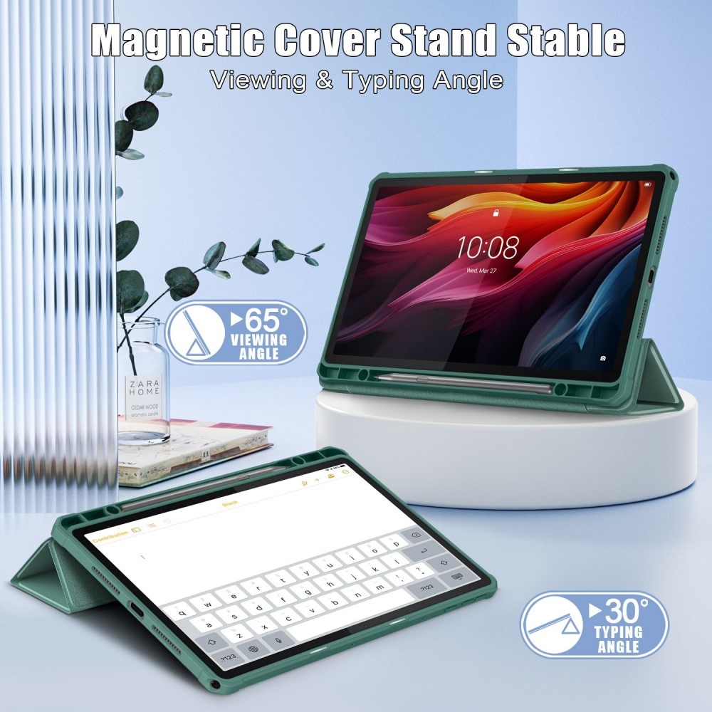 Ügyes záró tok Lenovo Tab K11 Plus táblagéphez - zöld