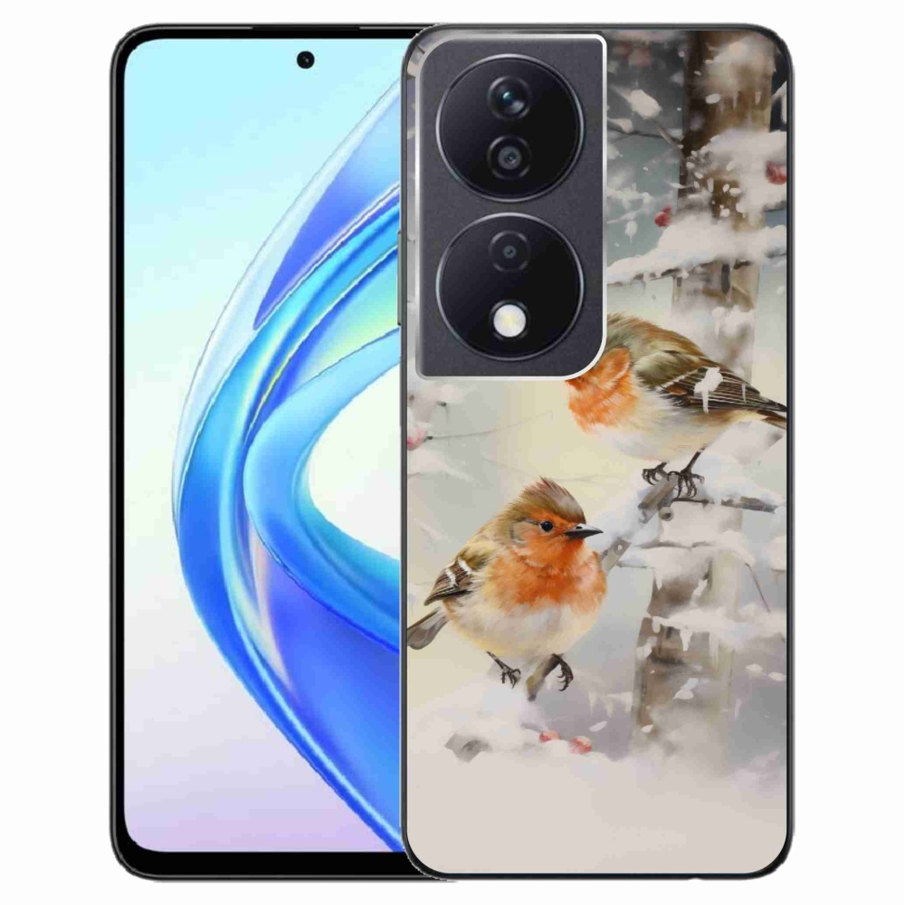 Zselés borítás mmCase a Honor X7b/Honor 90 Smart számára - madarak télen