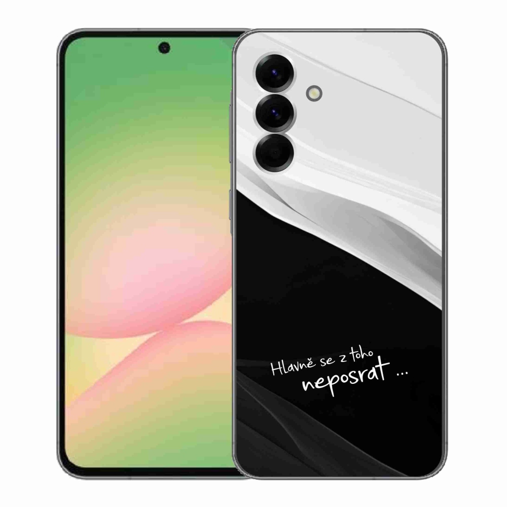 Gél borító mmCase Samsung Galaxy A56 5G - vicces szöveg 13 fekete és fehér háttérrel