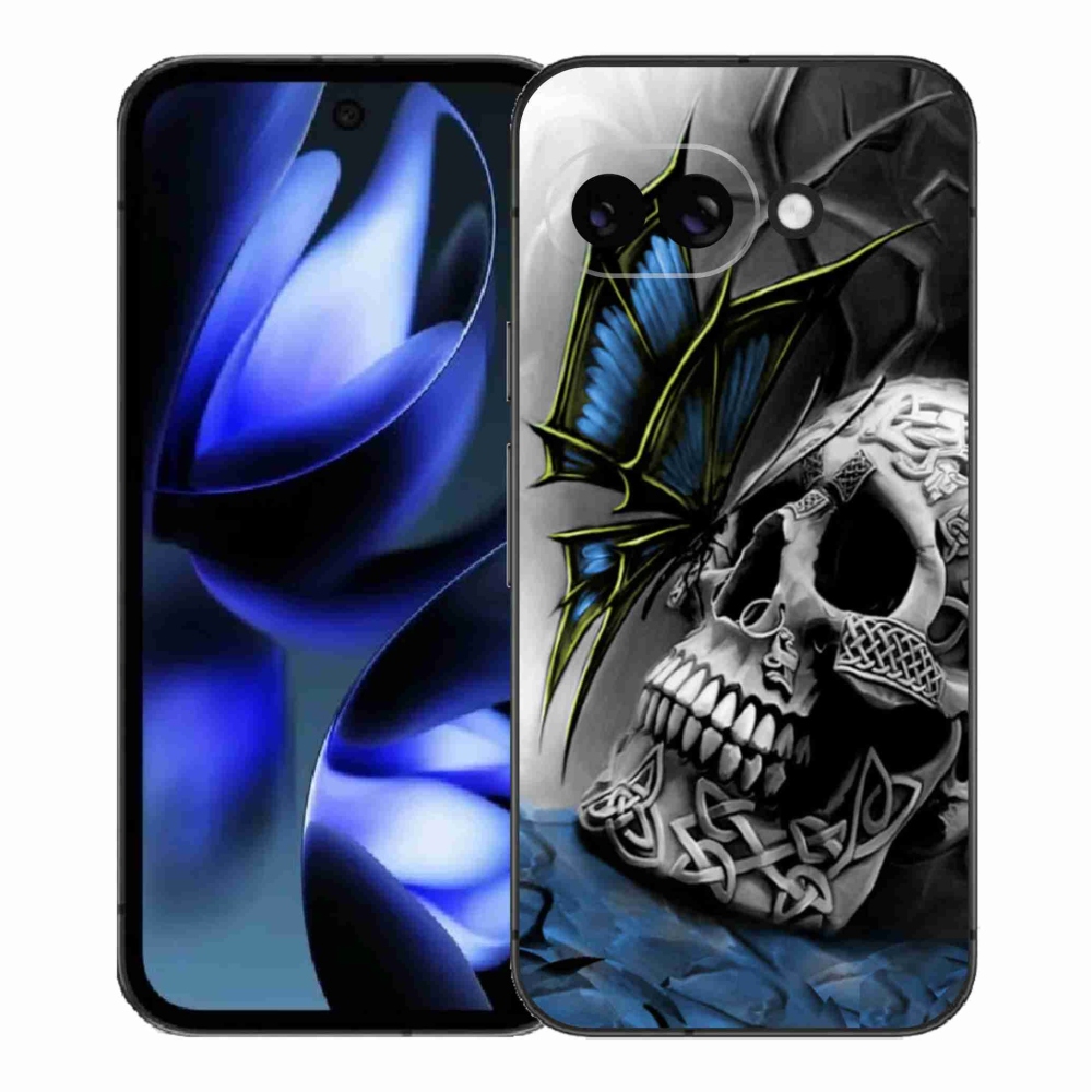 Gél borítás mmCase a Google Pixel 9a számára - pillangó és koponya