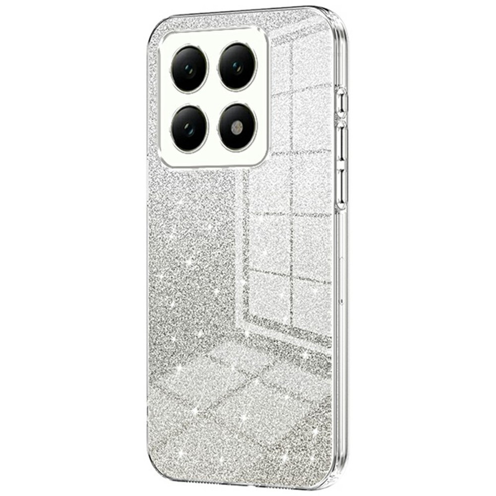 Vágott zselés csillogó tok Xiaomi 14T-hez - átlátszó