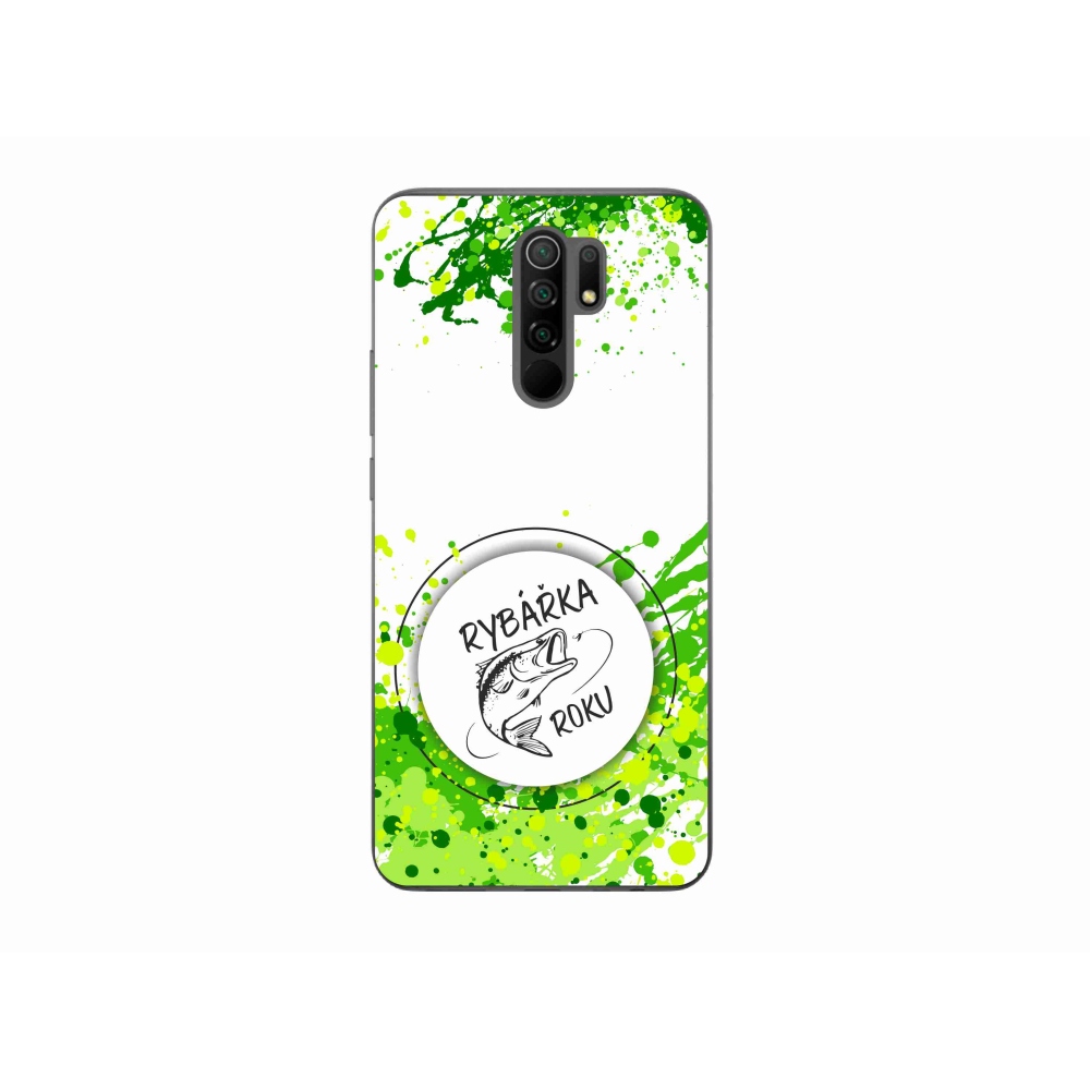 Gél borító mmCase a Xiaomi Redmi 9 - halász az év fehér háttérrel