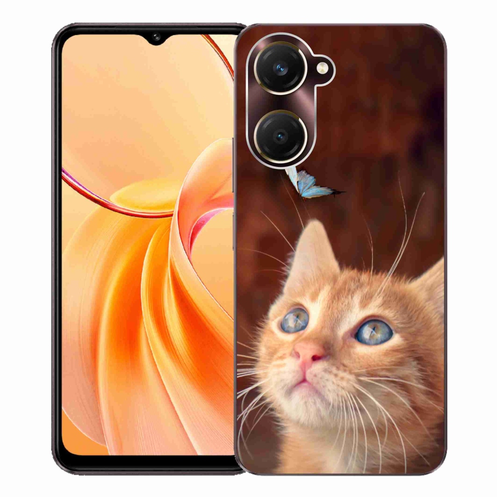 Gél borító mmCase a Vivo Y28s 5G készülékhez - pillangó és cica