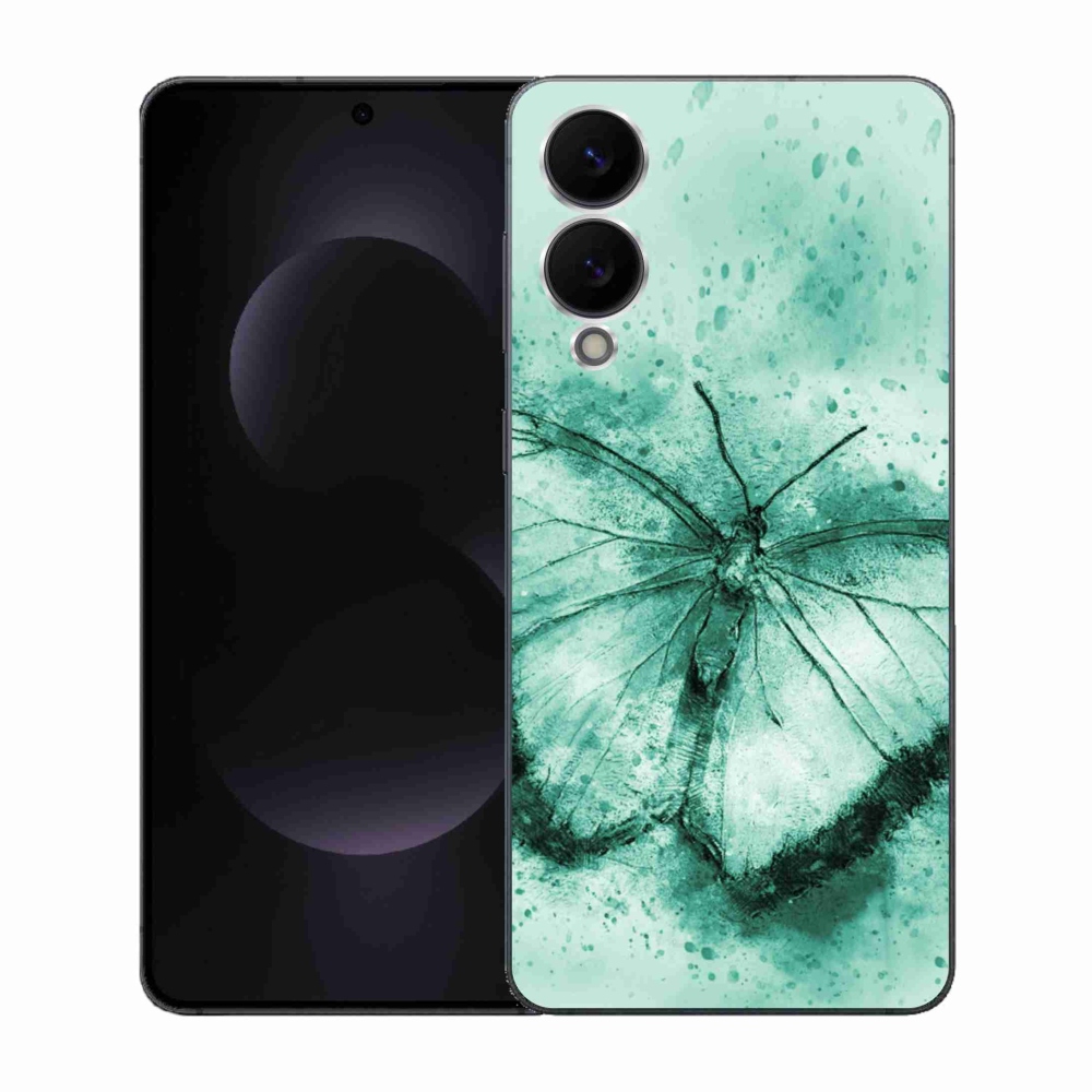 Gél védőhuzat mmCase Samsung Galaxy S25 Edge készülékhez - zöld pillangó