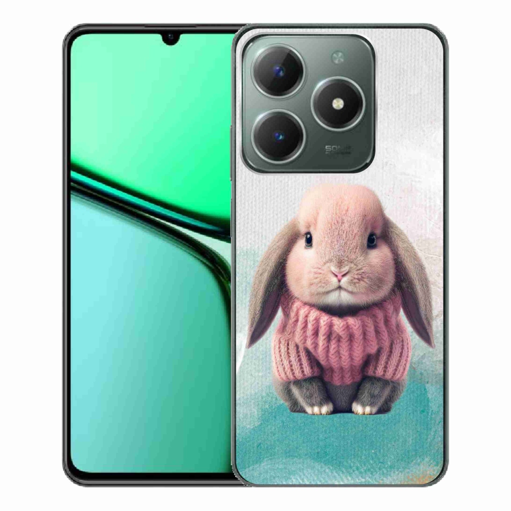 Zselés borítás mmCase a Realme C61 készülékhez - nyúl pulóverben