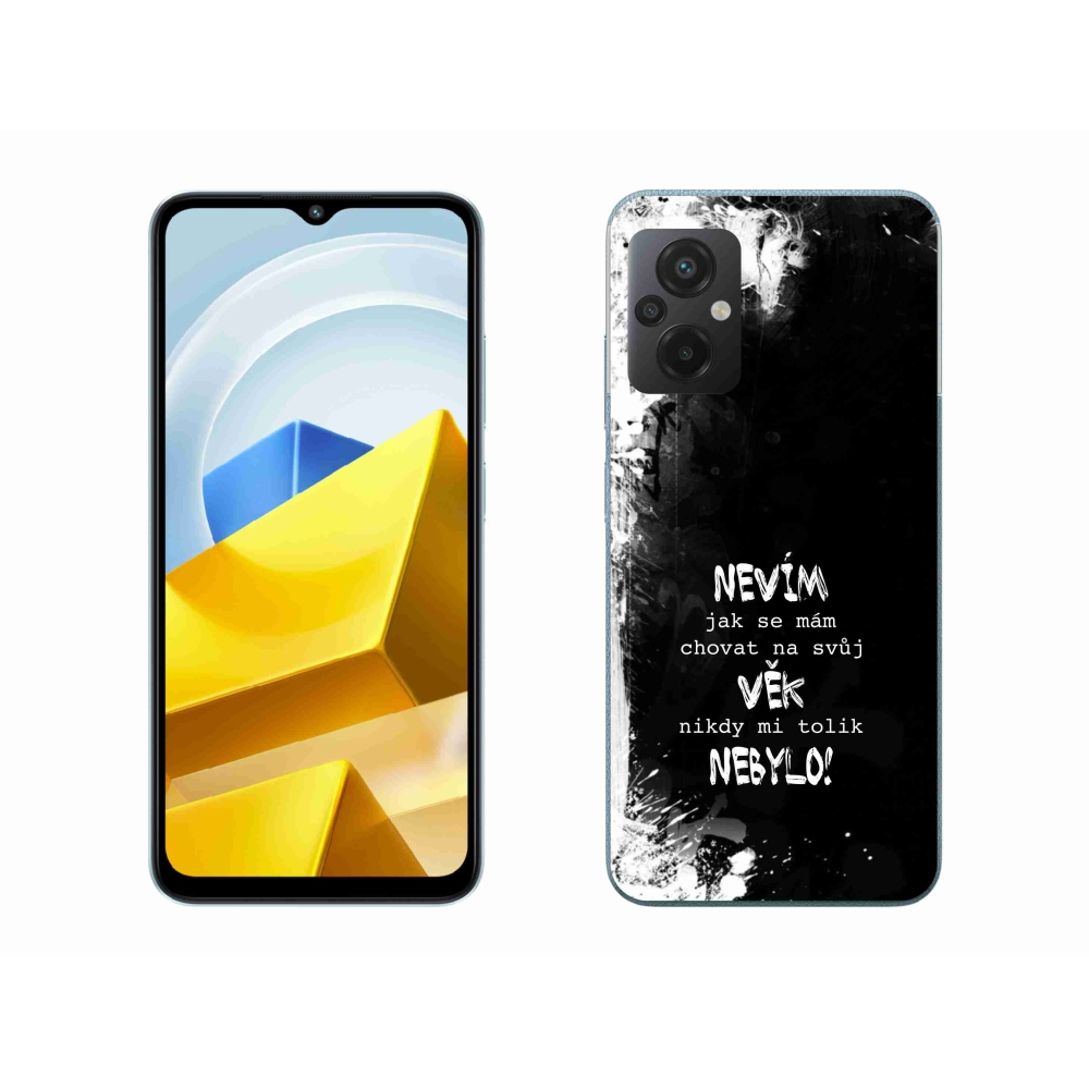 Gél borító mmCase a Xiaomi Poco M5 4G-hez - vicces szöveg 14 fekete háttér