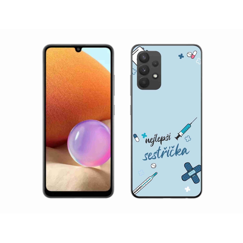 Gél borító mmCase Samsung Galaxy A32 4G - legjobb kishúg kék háttérrel