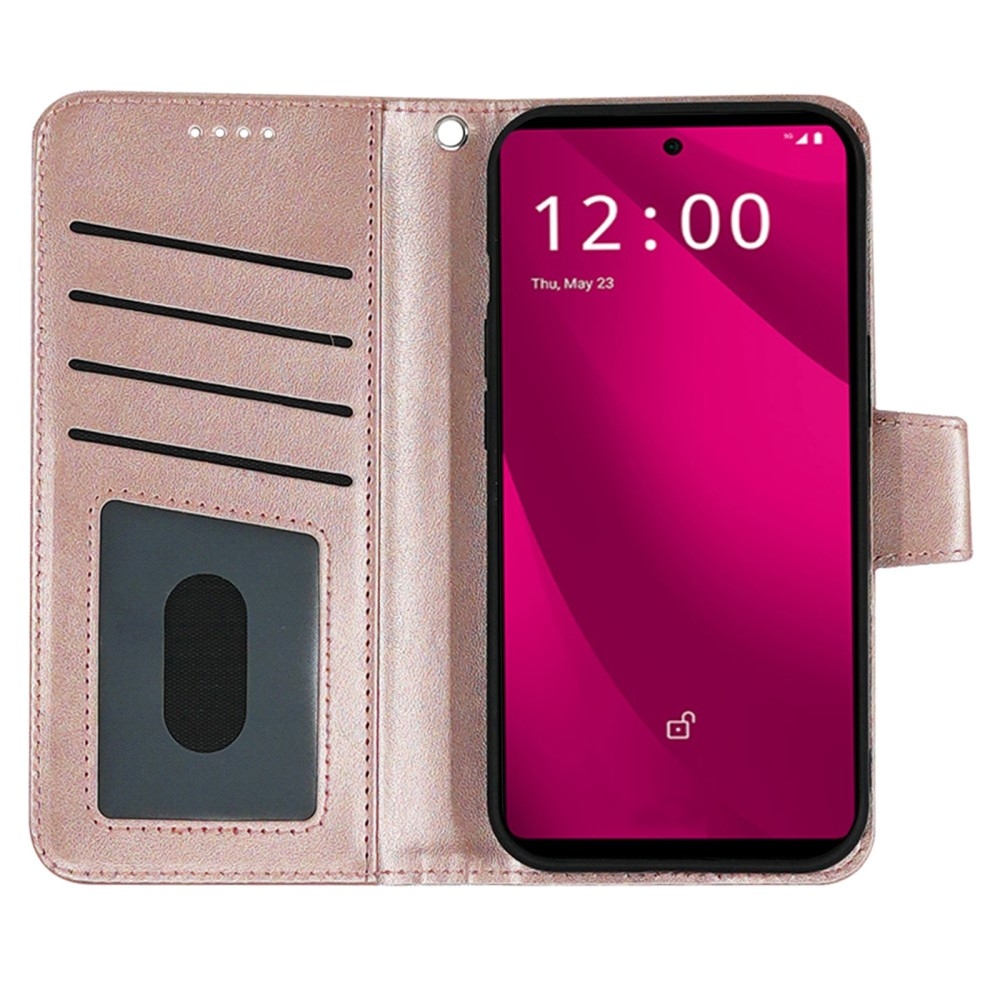 Erős könyv tok T-Mobile T Phone 2 Pro készülékhez - rózsaarany