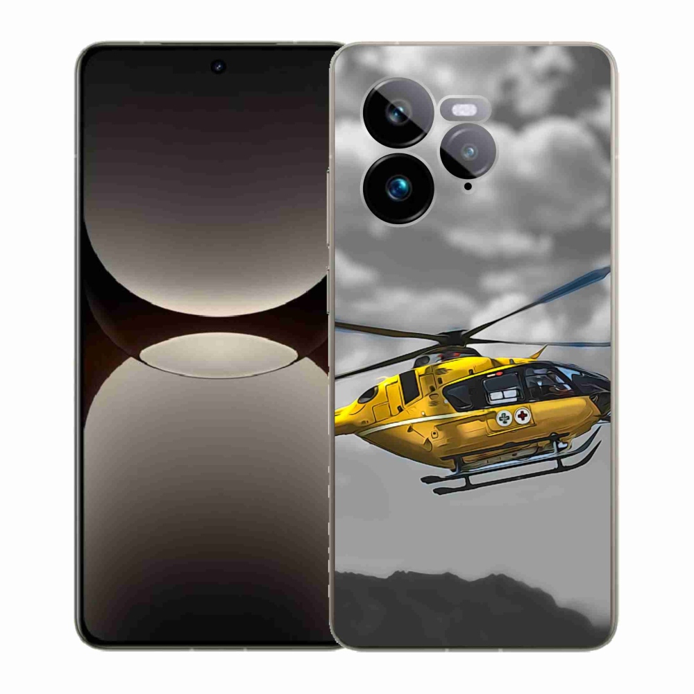 Zselés borítás mmCase a Realme GT 7 Pro 5G számára - sárga helikopter