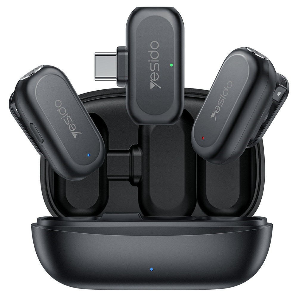 Yesido KR22 vezeték nélküli hajtókás mikrofon mesterséges intelligenciával és zajcsökkentéssel