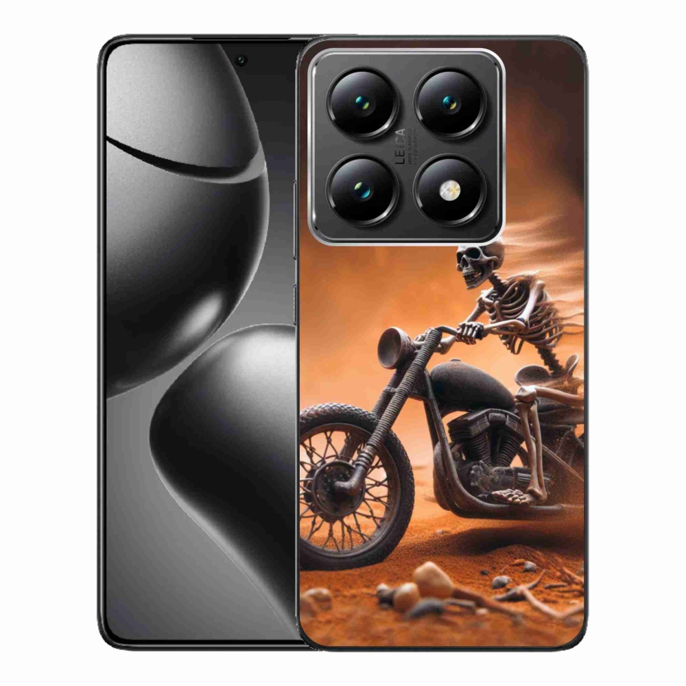 Gél borítás mmCase a Xiaomi 14T Pro számára - csontváz a motorkerékpáron