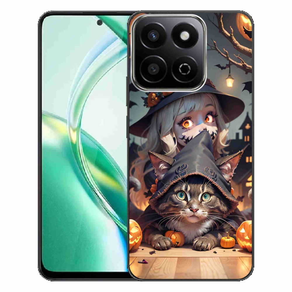 Zselés borítás mmCase a Honor 200 Smart 5G készülékhez - boszorkány macskával