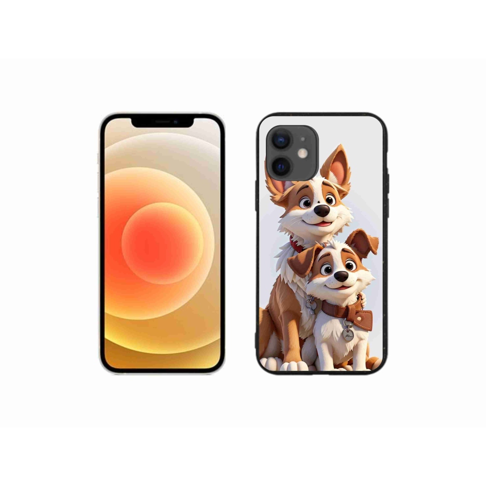 Zselés borítás mmCase iPhone 12 mini készülékhez - kutyák rajzolása